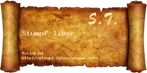 Stumpf Tibor névjegykártya